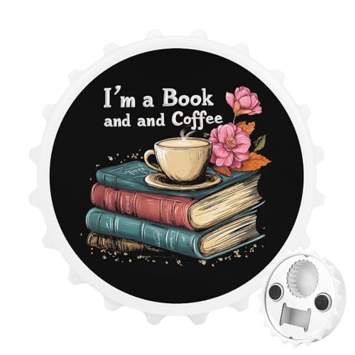 Kühlschrankmagnete mit Buch- und Kaffee-Aufdruck, rund, magnetisch, lustiger Flaschenöffner für Zuhause, Küche, Büro, Weiß Kühlschrankmagnete mit Buch- und Kaffee-Aufdruck, rund, magnetisch, lustiger Flaschenöffner für Zuhause, Küche, Büro, Weiß von Anceky