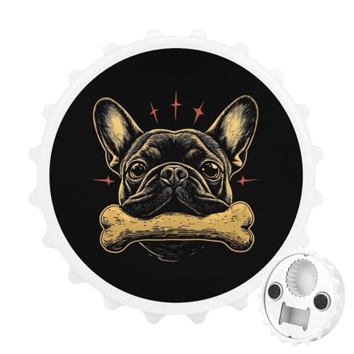 Kühlschrankmagnete mit Bulldoggenknochen, rund, magnetisch, lustiger Flaschenöffner für Zuhause, Küche, Büro, Weiß Kühlschrankmagnete mit Bulldoggenknochen, rund, magnetisch, lustiger Flaschenöffner für Zuhause, Küche, Büro, Weiß von Anceky