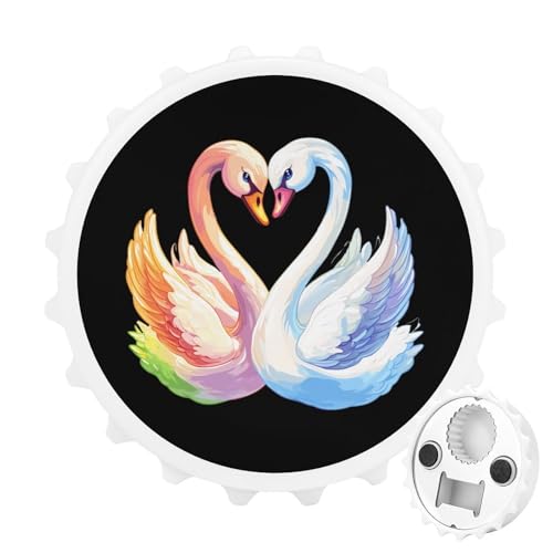 Kühlschrankmagnete mit Buntem Schwanenmotiv, rund, magnetisch, lustiger Flaschenöffner für Zuhause, Küche, Büro, Weiß Kühlschrankmagnete mit Buntem Schwanenmotiv, rund, magnetisch, lustiger Flaschenöffner für Zuhause, Küche, Büro, Weiß von Anceky