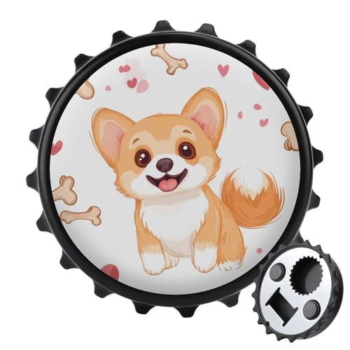 Kühlschrankmagnete mit Cartoon-Corgi-Motiv, rund, magnetisch, lustiger Flaschenöffner für Zuhause, Küche, Büro, Schwarz Kühlschrankmagnete mit Cartoon-Corgi-Motiv, rund, magnetisch, lustiger Flaschenöffner für Zuhause, Küche, Büro, Schwarz von Anceky