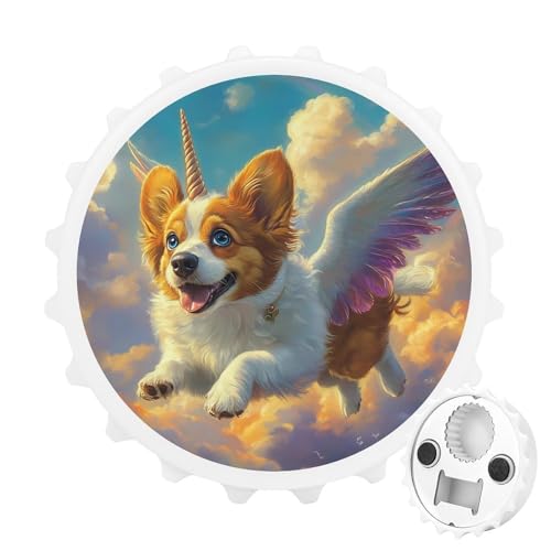 Kühlschrankmagnete mit Corgi-Engelsflügeln, rund, magnetisch, lustiger Flaschenöffner für Zuhause, Küche, Büro, Weiß Kühlschrankmagnete mit Corgi-Engelsflügeln, rund, magnetisch, lustiger Flaschenöffner für Zuhause, Küche, Büro, Weiß von Anceky