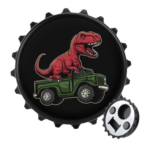 Kühlschrankmagnete mit Dinosaurier-Truck-Motiv, rund, magnetisch, lustiger Flaschenöffner für Zuhause, Küche, Büro, Schwarz Kühlschrankmagnete mit Dinosaurier-Truck-Motiv, rund, magnetisch, lustiger Flaschenöffner für Zuhause, Küche, Büro, Schwarz von Anceky