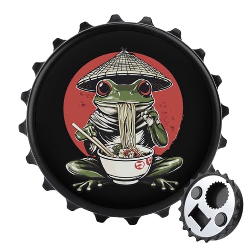 Kühlschrankmagnete mit Frosch-Essen, Ramen-Nudeln, rund, magnetisch, lustiger Flaschenöffner für Zuhause, Küche, Büro, Schwarz Kühlschrankmagnete mit Frosch-Essen, Ramen-Nudeln, rund, magnetisch, lustiger Flaschenöffner für Zuhause, Küche, Büro, Schwarz von Anceky