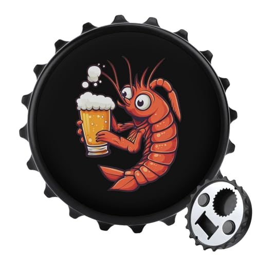 Kühlschrankmagnete mit Garnelen-Bier, rund, magnetisch, lustiger Flaschenöffner für Zuhause, Küche, Büro, Schwarz Kühlschrankmagnete mit Garnelen-Bier, rund, magnetisch, lustiger Flaschenöffner für Zuhause, Küche, Büro, Schwarz von Anceky