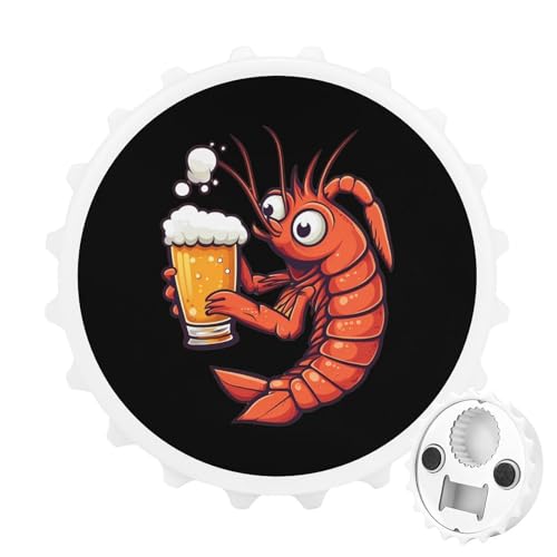 Kühlschrankmagnete mit Garnelen-Bier, rund, magnetisch, lustiger Flaschenöffner für Zuhause, Küche, Büro, Weiß Kühlschrankmagnete mit Garnelen-Bier, rund, magnetisch, lustiger Flaschenöffner für Zuhause, Küche, Büro, Weiß von Anceky