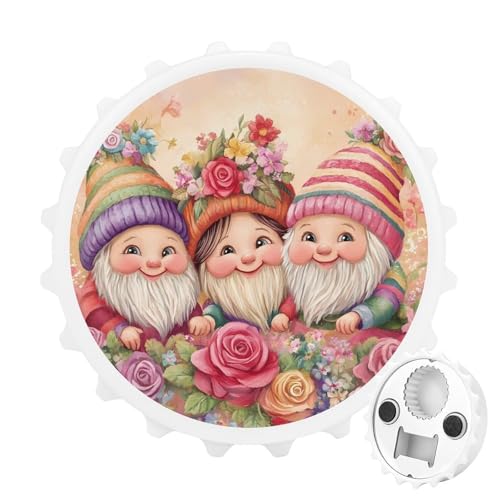 Kühlschrankmagnete mit Gnomen-Rosenblume, rund, magnetisch, lustiger Flaschenöffner für Zuhause, Küche, Büro, Weiß Kühlschrankmagnete mit Gnomen-Rosenblume, rund, magnetisch, lustiger Flaschenöffner für Zuhause, Küche, Büro, Weiß von Anceky