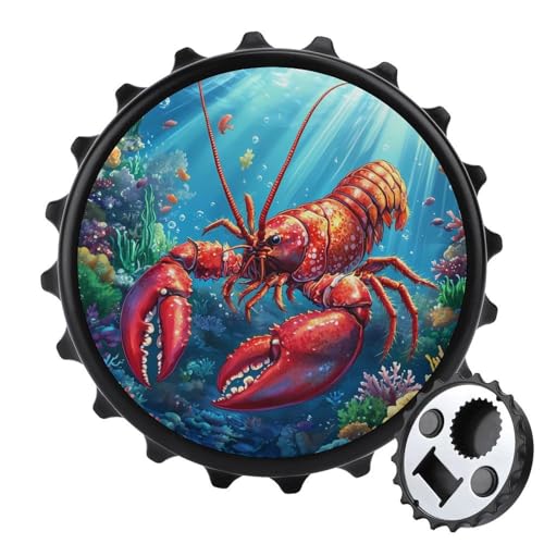 Kühlschrankmagnete mit Hummer-Aufdruck, rund, magnetisch, lustiger Flaschenöffner für Zuhause, Küche, Büro, Schwarz Kühlschrankmagnete mit Hummer-Aufdruck, rund, magnetisch, lustiger Flaschenöffner für Zuhause, Küche, Büro, Schwarz von Anceky