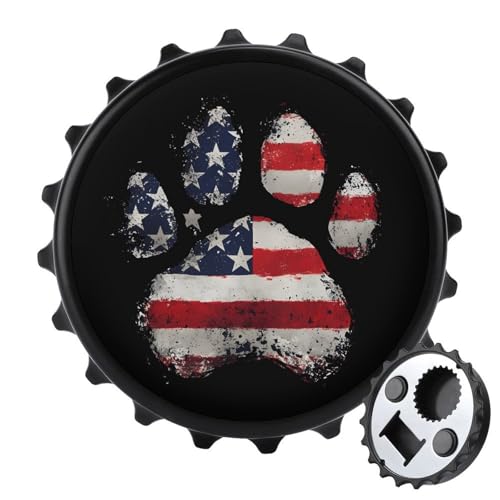 Kühlschrankmagnete mit Hundemotiv und US-Flagge, rund, magnetisch, lustiger Flaschenöffner für Zuhause, Küche, Büro, Schwarz Kühlschrankmagnete mit Hundemotiv und US-Flagge, rund, magnetisch, lustiger Flaschenöffner für Zuhause, Küche, Büro, Schwarz von Anceky
