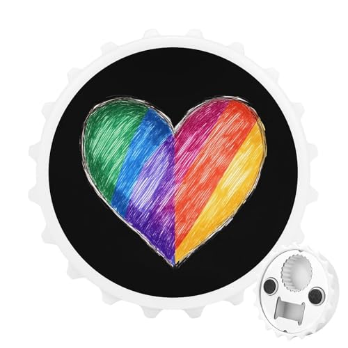 Kühlschrankmagnete mit LGBT-Regenbogenherz, rund, magnetisch, lustiger Flaschenöffner für Zuhause, Küche, Büro, Weiß Kühlschrankmagnete mit LGBT-Regenbogenherz, rund, magnetisch, lustiger Flaschenöffner für Zuhause, Küche, Büro, Weiß von Anceky
