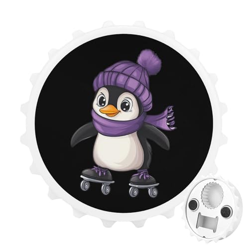 Kühlschrankmagnete mit Pinguin-Skateboard-Rollschuhen, rund, magnetisch, lustiger Flaschenöffner für Zuhause, Küche, Büro, Weiß Kühlschrankmagnete mit Pinguin-Skateboard-Rollschuhen, rund, magnetisch, lustiger Flaschenöffner für Zuhause, Küche, Büro, Weiß von Anceky