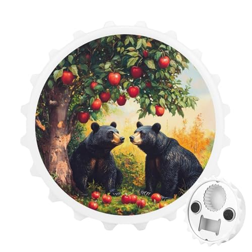 Kühlschrankmagnete mit Tiermotiv, Schwarzbär, rund, magnetisch, lustiger Flaschenöffner für Zuhause, Küche, Büro, Weiß Kühlschrankmagnete mit Tiermotiv, Schwarzbär, rund, magnetisch, lustiger Flaschenöffner für Zuhause, Küche, Büro, Weiß von Anceky