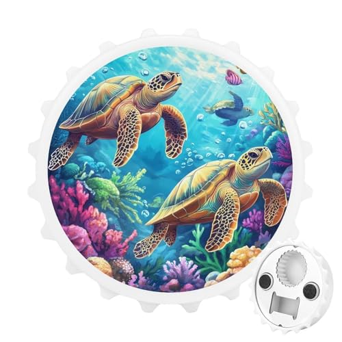 Kühlschrankmagnete mit Unterwasser-Meeresschildkröte, rund, magnetisch, lustiger Flaschenöffner für Zuhause, Küche, Büro, Weiß Kühlschrankmagnete mit Unterwasser-Meeresschildkröte, rund, magnetisch, lustiger Flaschenöffner für Zuhause, Küche, Büro, Weiß von Anceky