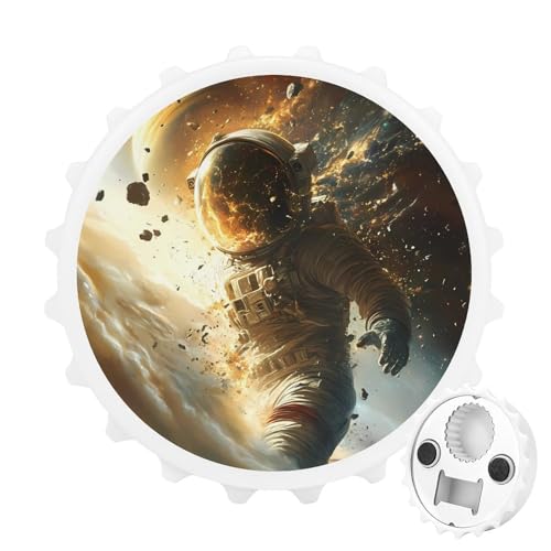 Kühlschrankmagnete mit Weltraum-Motiv, Astronauten-Motiv, rund, magnetisch, lustiger Flaschenöffner für Zuhause, Küche, Büro, Weiß Kühlschrankmagnete mit Weltraum-Motiv, Astronauten-Motiv, rund, magnetisch, lustiger Flaschenöffner für Zuhause, Küche, Büro, Weiß von Anceky