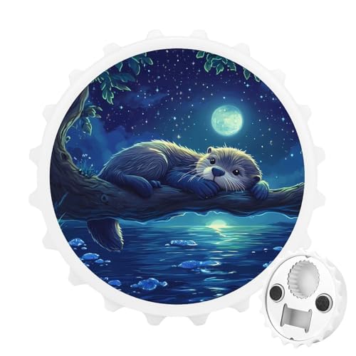 Kühlschrankmagnete mit Wildtieren, Seeotter, rund, magnetisch, lustiger Flaschenöffner für Zuhause, Küche, Büro, Weiß Kühlschrankmagnete mit Wildtieren, Seeotter, rund, magnetisch, lustiger Flaschenöffner für Zuhause, Küche, Büro, Weiß von Anceky