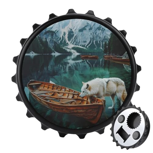Kühlschrankmagnete mit Wolfsbooten auf einem italienischen See, rund, magnetisch, lustiger Flaschenöffner für Zuhause, Küche, Büro, Schwarz Kühlschrankmagnete mit Wolfsbooten auf einem italienischen See, rund, magnetisch, lustiger Flaschenöffner für Zuhause, Küche, Büro, Schwarz von Anceky