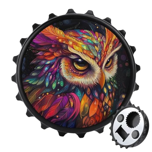 Kühlschrankmagnete mit bunten Eulenmotiven, rund, magnetisch, lustiger Flaschenöffner für Zuhause, Küche, Büro, Schwarz Kühlschrankmagnete mit bunten Eulenmotiven, rund, magnetisch, lustiger Flaschenöffner für Zuhause, Küche, Büro, Schwarz von Anceky