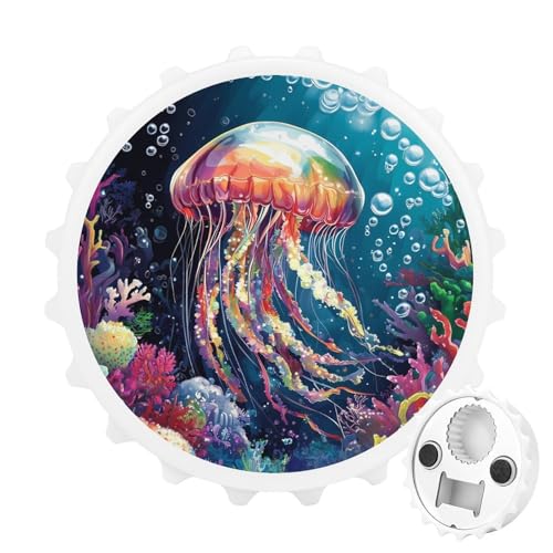 Kühlschrankmagnete mit leuchtenden Quallen, rund, magnetisch, lustiger Flaschenöffner für Zuhause, Küche, Büro, Weiß Kühlschrankmagnete mit leuchtenden Quallen, rund, magnetisch, lustiger Flaschenöffner für Zuhause, Küche, Büro, Weiß von Anceky