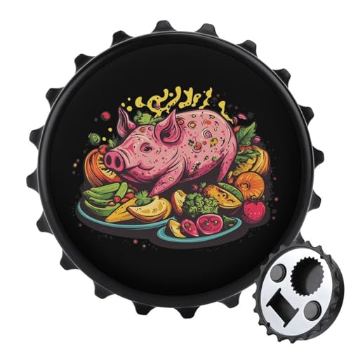 Kühlschrankmagnete mit lustigem Schweinebraten, rund, magnetisch, lustiger Flaschenöffner für Zuhause, Küche, Büro, Schwarz Kühlschrankmagnete mit lustigem Schweinebraten, rund, magnetisch, lustiger Flaschenöffner für Zuhause, Küche, Büro, Schwarz von Anceky
