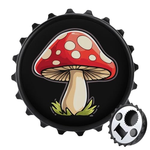 Kühlschrankmagnete mit magischem Pilzmotiv, rund, magnetisch, lustiger Flaschenöffner für Zuhause, Küche, Büro, Schwarz Kühlschrankmagnete mit magischem Pilzmotiv, rund, magnetisch, lustiger Flaschenöffner für Zuhause, Küche, Büro, Schwarz von Anceky