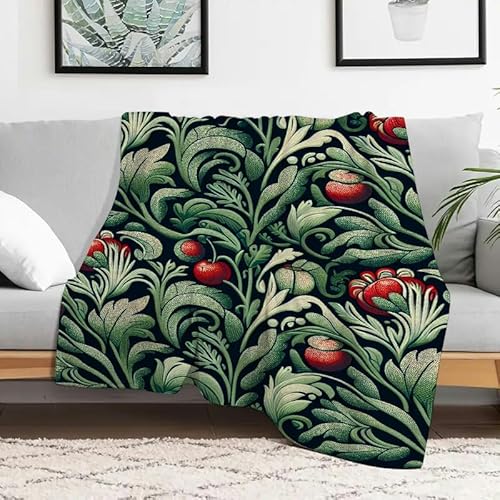 Leichte Flanelldecke mit Blättern und Früchten, weiche, warme Mehrzweckdecke für Sofa, Reisen, Camping, Bett, Stuhl, 101,6 x 127 cm Leichte Flanelldecke mit Blättern und Früchten, weiche, warme Mehrzweckdecke für Sofa, Reisen, Camping, Bett, Stuhl, 101,6 x 127 cm von Anceky