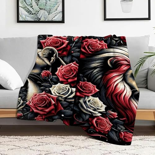 Lions Roses Sparkles Flauschige, weiche Flanelldecke, leichte, gemütliche Decke für Sofa, Bett, Reisen, Camping, Mehrzweck-Geschenkdecke für alle Jahreszeiten, 127 x 152 cm Lions Roses Sparkles Flauschige, weiche Flanelldecke, leichte, gemütliche Decke für Sofa, Bett, Reisen, Camping, Mehrzweck-Geschenkdecke für alle Jahreszeiten, 127 x 152 cm von Anceky