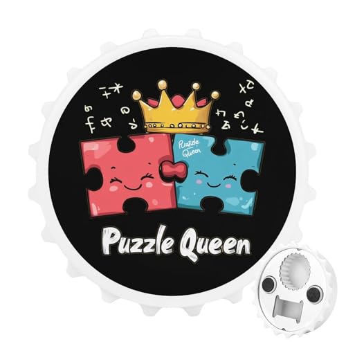 Lustige Kühlschrankmagnete mit Puzzle-Königin, rund, magnetisch, lustiger Flaschenöffner für Zuhause, Küche, Büro, Weiß Lustige Kühlschrankmagnete mit Puzzle-Königin, rund, magnetisch, lustiger Flaschenöffner für Zuhause, Küche, Büro, Weiß von Anceky