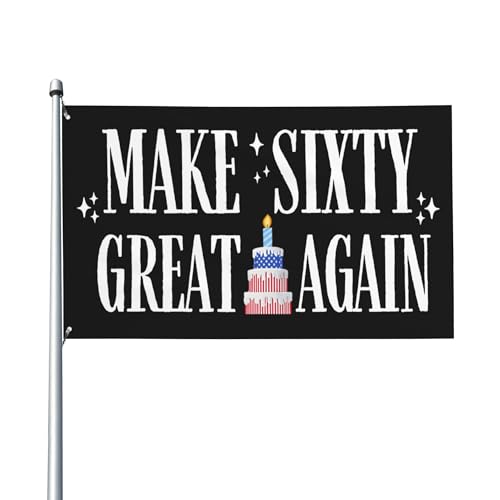Machen Sie sechzig wieder großartig Flagge lustige 60. Geburtstag Party Dekor 3 x 5 Flagge Yard Zeichen Garten Banner von Anceky