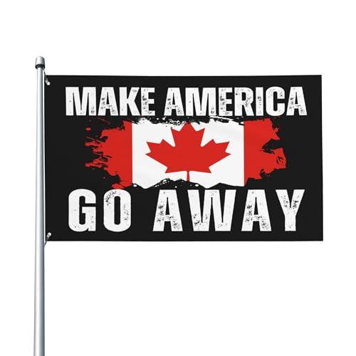 Make America Go Away Flagge Kanada zu verkaufen 12x18 – Gartenbanner mit doppelseitigem Fahnenmast von Anceky