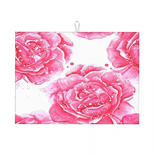 Mehrfarbige Abtropfmatte, Aquarell-Illustration, Blumen, handbemalt, Abtropfpad, rutschfest, groß, 45,7 x 61 cm Mehrfarbige Abtropfmatte, Aquarell-Illustration, Blumen, handbemalt, Abtropfpad, rutschfest, groß, 45,7 x 61 cm von Anceky