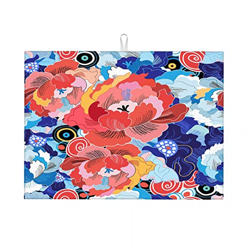 Mehrfarbige Küchen-Geschirrmatte, Blumen-Geschirrsieb-Matte, EasySmall, 40,6 x 45,7 cm Mehrfarbige Küchen-Geschirrmatte, Blumen-Geschirrsieb-Matte, EasySmall, 40,6 x 45,7 cm von Anceky