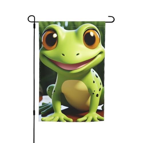Niedliche Froschflagge, 30,5 x 45,7 cm, doppelseitige Gartenflagge für den Innenbereich, Wandkunst, zum Aufhängen, Poster, großes Banner, Schild, Hof, Hausflaggen für draußen Niedliche Froschflagge, 30,5 x 45,7 cm, doppelseitige Gartenflagge für den Innenbereich, Wandkunst, zum Aufhängen, Poster, großes Banner, Schild, Hof, Hausflaggen für draußen von Anceky