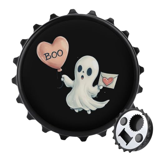 Niedliche Ghost Boo-Kühlschrankmagnete, rund, magnetisch, lustiger Flaschenöffner für Zuhause, Küche, Büro, Schwarz Niedliche Ghost Boo-Kühlschrankmagnete, rund, magnetisch, lustiger Flaschenöffner für Zuhause, Küche, Büro, Schwarz von Anceky