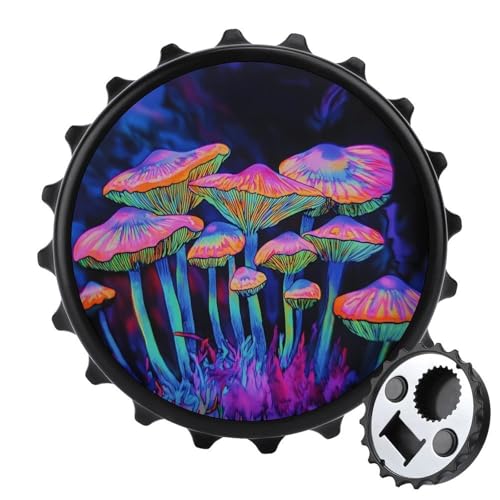 Pilz-Magie-Kühlschrankmagnete, rund, magnetisch, lustiger Flaschenöffner für Zuhause, Küche, Büro, Schwarz Pilz-Magie-Kühlschrankmagnete, rund, magnetisch, lustiger Flaschenöffner für Zuhause, Küche, Büro, Schwarz von Anceky