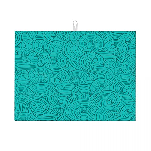 Retro-Trockenständer mit wellen-Motiv für Küchentheke, Abtropfmatten, rutschfest, klein, 40,6 x 45,7 cm Retro-Trockenständer mit wellen-Motiv für Küchentheke, Abtropfmatten, rutschfest, klein, 40,6 x 45,7 cm von Anceky