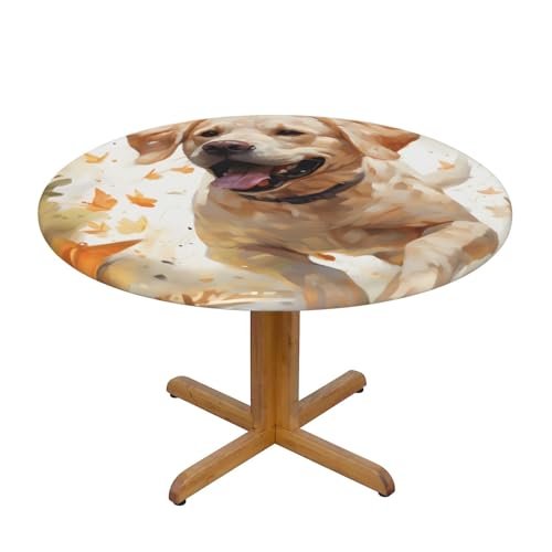 Runde Tischdecke mit elastischem Rand und Running Dog-Motiv, süßer Labrador, Dehnbare Tischdecke für 45-50 Zoll große Tische, wasserdichter Schutz für Essenspartys im Innen- und Außenbereich Runde Tischdecke mit elastischem Rand und Running Dog-Motiv, süßer Labrador, Dehnbare Tischdecke für 45-50 Zoll große Tische, wasserdichter Schutz für Essenspartys im Innen- und Außenbereich von Anceky