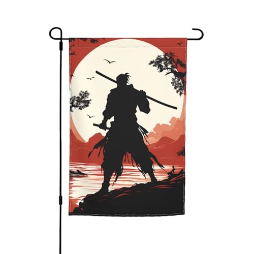 Samurai-Flagge, 30,5 x 45,7 cm, doppelseitige Gartenflagge für den Innenbereich, Wandkunst, zum Aufhängen, Poster, großes Banner, Schild, Hof, Hausflaggen für draußen Samurai-Flagge, 30,5 x 45,7 cm, doppelseitige Gartenflagge für den Innenbereich, Wandkunst, zum Aufhängen, Poster, großes Banner, Schild, Hof, Hausflaggen für draußen von Anceky