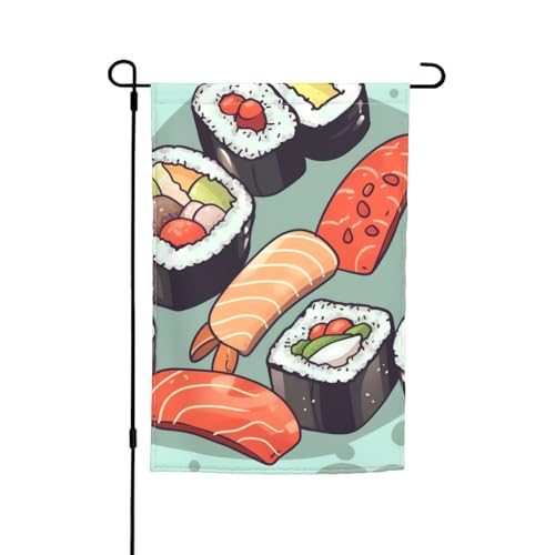 Sushi-Flagge, 30,5 x 45,7 cm, doppelseitige Gartenflagge für den Innenbereich, Wandkunst, zum Aufhängen, Poster, großes Banner, Schild, Hof, Hausflaggen für draußen Sushi-Flagge, 30,5 x 45,7 cm, doppelseitige Gartenflagge für den Innenbereich, Wandkunst, zum Aufhängen, Poster, großes Banner, Schild, Hof, Hausflaggen für draußen von Anceky