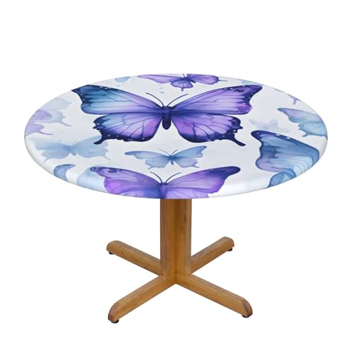 Tischdecke mit Aquarell-Schmetterlingen und elastischem Rand, Dehnbare Tischdecke mit Frühlingsvögeln für 45-50 Zoll große Tische, wasserdichter Schutz für Essenspartys im Inne Tischdecke mit Aquarell-Schmetterlingen und elastischem Rand, Dehnbare Tischdecke mit Frühlingsvögeln für 45-50 Zoll große Tische, wasserdichter Schutz für Essenspartys im Inne von Anceky