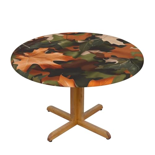 Tischdecke mit Camouflage-Ahornblättern und elastischem Rand, Dehnbare Tischdecke mit Camouflage-Blättern für 40-44 Zoll große Tische, wasserdichter Schutz für Essenspartys im Tischdecke mit Camouflage-Ahornblättern und elastischem Rand, Dehnbare Tischdecke mit Camouflage-Blättern für 40-44 Zoll große Tische, wasserdichter Schutz für Essenspartys im von Anceky