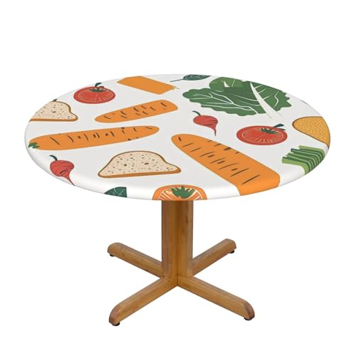Tischdecke mit Gemüsebrot und elastischem Rand, Dehnbare Tischdecke mit Karottenmotiv für 45-50 Zoll große Tische, wasserdichter Schutz für Essenspartys im Innen- und Außenbere Tischdecke mit Gemüsebrot und elastischem Rand, Dehnbare Tischdecke mit Karottenmotiv für 45-50 Zoll große Tische, wasserdichter Schutz für Essenspartys im Innen- und Außenbere von Anceky