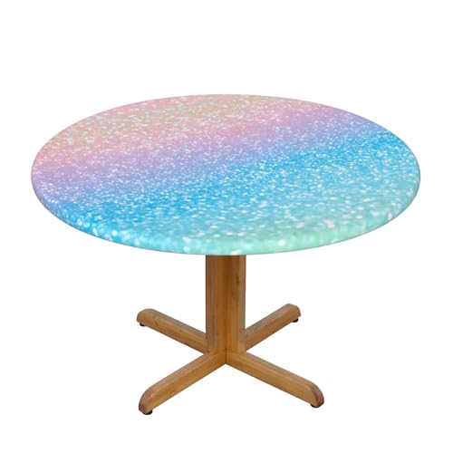 Tischdecke mit Regenbogen-Glitzer und elastischem Rand, glänzende, Dehnbare Tischdecke für 45-50 Zoll große Tische, wasserdichter Schutz für Essenspartys im Innen- und Außenber Tischdecke mit Regenbogen-Glitzer und elastischem Rand, glänzende, Dehnbare Tischdecke für 45-50 Zoll große Tische, wasserdichter Schutz für Essenspartys im Innen- und Außenber von Anceky