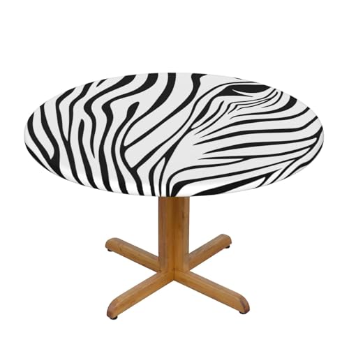 Tischdecke mit abstraktem Zebra-Print und elastischem Rand, Dehnbare Tischdecke mit Tiermotiv für 45-50 Zoll große Tische, wasserdichter Schutz für Essenspartys im Innen- und A Tischdecke mit abstraktem Zebra-Print und elastischem Rand, Dehnbare Tischdecke mit Tiermotiv für 45-50 Zoll große Tische, wasserdichter Schutz für Essenspartys im Innen- und A von Anceky