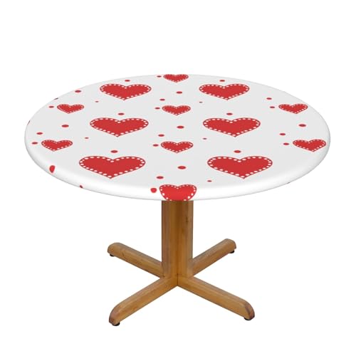 Tischdecke mit romantischem Herzmotiv und elastischem Rand, Dehnbare Tischdecke mit Valentinstagsmotiv für 40-44 Zoll große Tische, wasserdichter Schutz für Essenspartys im Inn Tischdecke mit romantischem Herzmotiv und elastischem Rand, Dehnbare Tischdecke mit Valentinstagsmotiv für 40-44 Zoll große Tische, wasserdichter Schutz für Essenspartys im Inn von Anceky