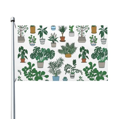 Topfpflanzen für draußen, 3 x 5 Flagge, doppelseitig, Bannerflaggen für Zimmer, Gartendekoration für draußen, Partyzubehör, Wanddekoration, Hintergrund für draußen, drinnen, Haus, Garten, Rasen, Garag von Anceky