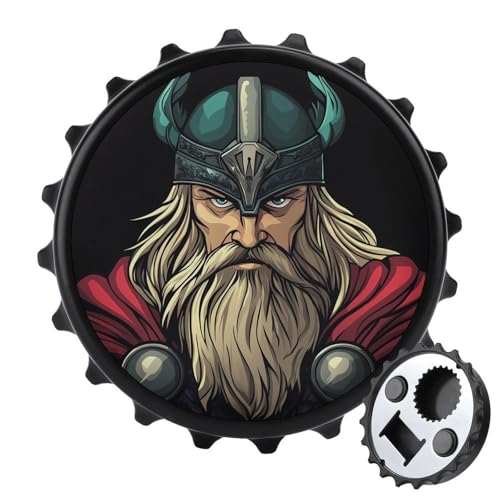Vikingsraven Nordicthors Kühlschrankmagnete, rund, magnetisch, lustiger Flaschenöffner für Zuhause, Küche, Büro, Schwarz Vikingsraven Nordicthors Kühlschrankmagnete, rund, magnetisch, lustiger Flaschenöffner für Zuhause, Küche, Büro, Schwarz von Anceky
