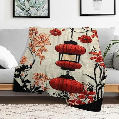 Warme, gemütliche Dekodecke mit ChineseFlowers-Stickerei, leichte Flanelldecke für Sofa, Reisen, Camping, Bett, Stuhl, 101,6 x 127 cm Warme, gemütliche Dekodecke mit ChineseFlowers-Stickerei, leichte Flanelldecke für Sofa, Reisen, Camping, Bett, Stuhl, 101,6 x 127 cm von Anceky