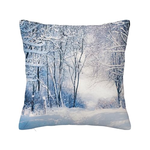 Weiche Kissenbezüge für den Winter, moderner Sofa-Überwurfkissenbezug, Alley Cold Rural, dekorativer Outdoor-Kissenbezug für Couch, Bett, Auto, Zuhause, Blau, Schwarz, Weiß, 61 x 61 cm Weiche Kissenbezüge für den Winter, moderner Sofa-Überwurfkissenbezug, Alley Cold Rural, dekorativer Outdoor-Kissenbezug für Couch, Bett, Auto, Zuhause, Blau, Schwarz, Weiß, 61 x 61 cm von Anceky