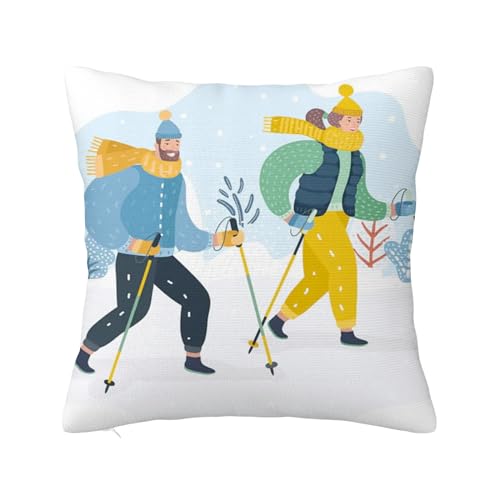 Weiche Kissenbezüge für den Winter, moderner Sofa-Überwurfkissenbezug, skandinavisches Paar beim Spazierengehen, dekorativer Outdoor-Kissenbezug für Couch, Bett, Auto, Zuhause, Blau, Mehrfarbig, 50,8 Weiche Kissenbezüge für den Winter, moderner Sofa-Überwurfkissenbezug, skandinavisches Paar beim Spazierengehen, dekorativer Outdoor-Kissenbezug für Couch, Bett, Auto, Zuhause, Blau, Mehrfarbig, 50,8 von Anceky