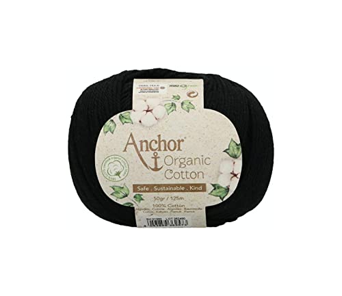 Anchor Organic Cotton, 50G, Stärke: 4, Aufmachung: 125M black Häkelgarne von Anchor