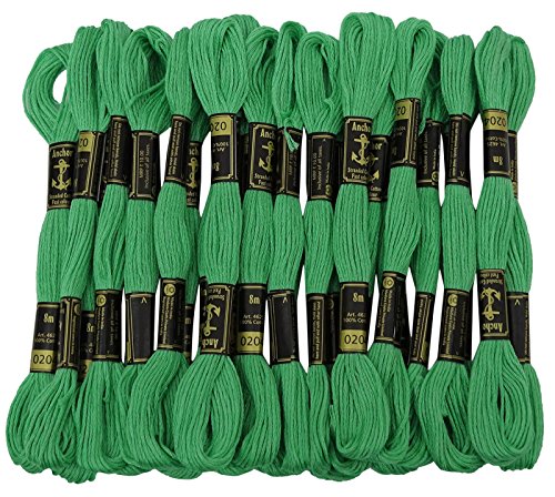 Anchor 25 x Kreuzstichhandstickerei Floss Stranded Baumwollfaden Skeins-Medium Sea Green von Anchor